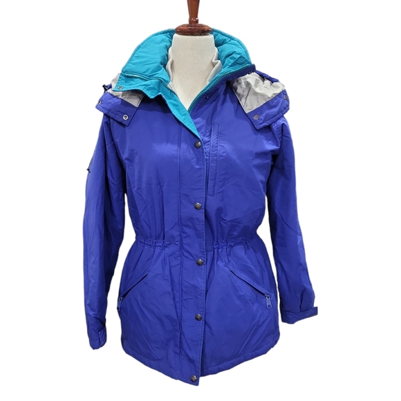 L.L. Bean Jackets & Blazers - Vintage 80s L.L.Bean Purple Blue Winter Ski Puffer Jacket w/ Removable Hood M